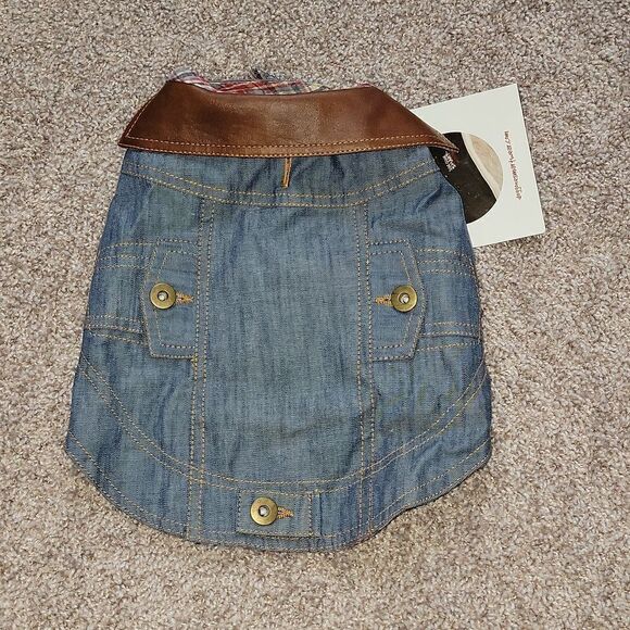 The Dog Gone Smart Wear NanoSphere Adjustable Pet Dog Puppy Jean Jacket 12" New - Picture 1 of 10